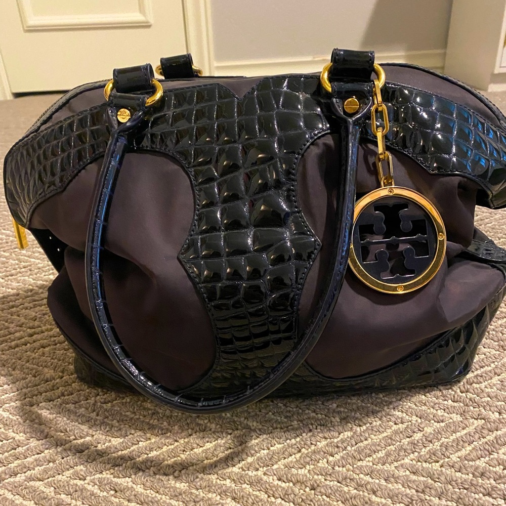 Tory Burch Dark Navy Satchel Tote Bag